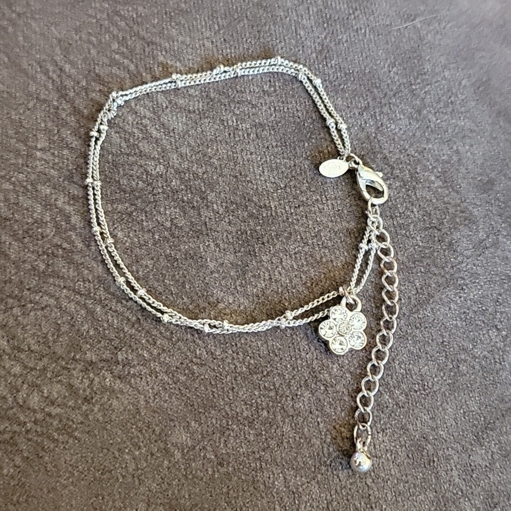 PREMIER DESIGNS Daisy Flower Charm Chain Anklet - Picture 2 of 5